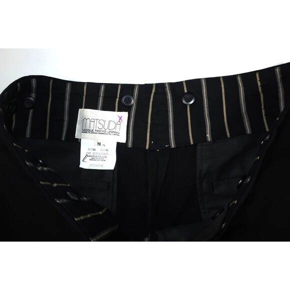 VTG Matsuda Japan Nicole Black Men's Wool Silk High Waist Pants Pleats 32 x 43 M - Picture 14 of 15